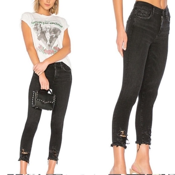 AGOLDE Women’s Sophie High Rise Skinny Crop Jeans Sz 27 Temple Wash Distressed - Picture 1 of 16